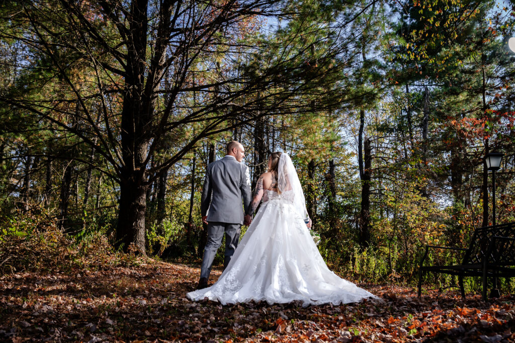 Jim Thorpe Elopement - Intimate Eloping walking into the woods